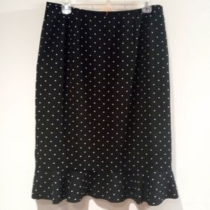 Vintage Le Suit Peplum Black/White Dot Skirt Size 12